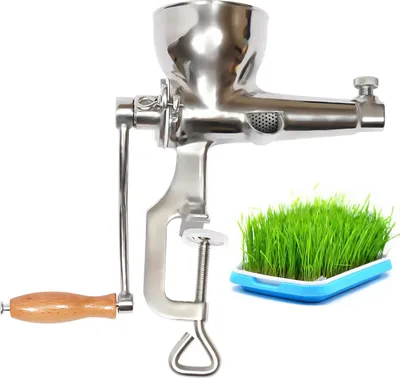 Image de Extracteur de jus manuel Blé Fruits Légumes Acier inoxydable Extracteur cuisine Argent