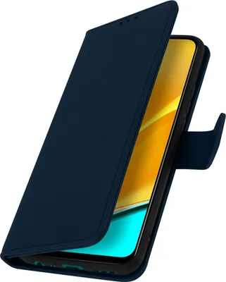 Zdjęcie produktu dla Etui ze sztucznej skóry z funkcją podstawki dla Xiaomi Redmi 9 - ciemnoniebieskie