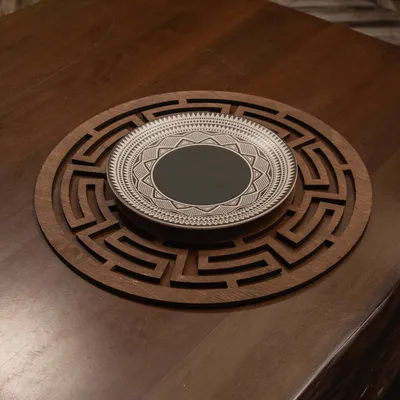 Immagine prodotto di Hermia Concept, Labyrinth - Wengé, set di tovagliette in legno (4 pezzi), 100% LEGNO, wengé, 36 x 36 cm