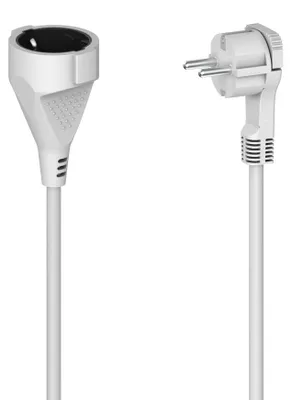 Obrázek produktu pro Hama 00223241, 2 m, Vnitřní, Zahnutý, Bílá, 1 AC zásuvky / AC zásuvek, 230 mm