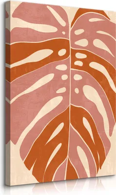Produktbild von Muralo Leinwandbild Canvas tropische BLATT Pflanze Natur Boho für Schlafzimmer Br. 60cm x Hö. 90cm