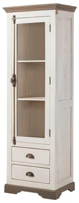 Produktbild von MASSIVMOEBEL24.DE Vitrine Mango 65x45x190 weiß lackiert TOULOUSE #102