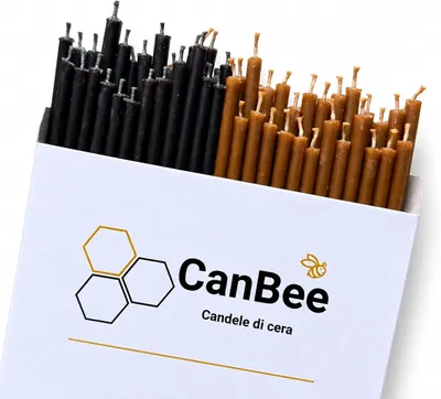 Zdjęcie produktu dla Świece z wosku pszczelego, czarne i brązowe, 50 sztuk, 16 cm x Ø 5 mm, Canbee