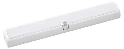 Zdjęcie produktu dla Lampa podszafkowa OSRAM z korpusem oświetleniowym odchylanym pod kątem 90°, 5 W, barwa światła 830 (ciepła biel), kolor biały, stopień ochrony IP20, do oświetlenia półek i szafek dolnych