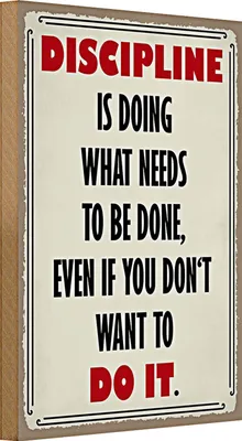 Produktbild von Holzschild Spruch 20x30cm Discipline is doing what needs