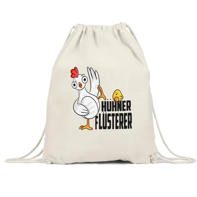 Produktbild von Hühner-Flüsterer Turnbeutel Gymsack Huhn-Fans Bauernhof Chicken Hühnerhof Geschenkidee