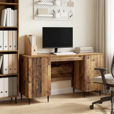 Immagine prodotto di Maison Exclusive - Scrivania con mensola in legno di recupero 142,5 x 50 x 75 cm, materiale derivato dal legno