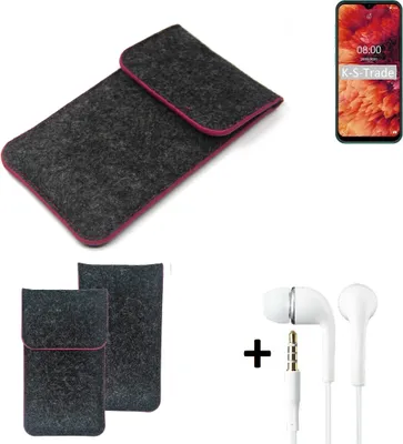 Produktbild von K-S-Trade Handy Hülle Schutz Hülle kompatibel mit Ulefone Note 8P Schutzhülle Handyhülle Filztasche Pouch Tasche Case Sleeve Filzhülle dunkelgrau