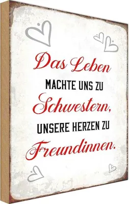 Produktbild von vianmo Holzschild 18x12 cm Leben machte uns zu Schwestern Dekoration