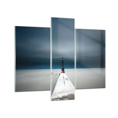 Produktbild von Bilder auf glas - 3 Teile - Turm Strand Himmel - 95x80cm - Glasbilder - Wandbilder - Bilder - zum Aufhängen bereit - Wanddekoration aus Glas - Glas Bilder - Wandbild auf Glas - GCB95x80-4988