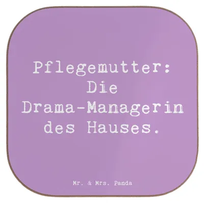 Produktbild von Mr. & Mrs. Panda Tischschoner Spruch Pflegemutter Managerin - Lavendeltraum - Geschenk, Design Untersetzer, bieruntersetzer, Geborgenheit, Familienleben, Gläser, Lächeln