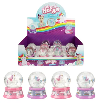 Image de Boule à neige licorne avec paillettes assorties. (display=12)