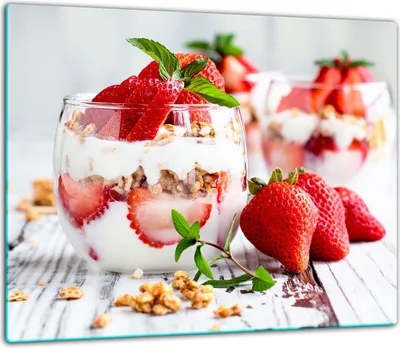 Obrázok produktu pre Kryt varnej dosky Keramický kryt varnej dosky Splashback sklo 60x52cm Strawberries