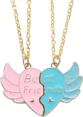 Produktbild von Stücke Freundschaftskette Love Wings Patchwork Anhänger Brief Drucken Charm Halskette Feine Verarbeitung Halskette Schmuck Geschenk