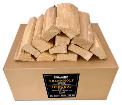 Produktbild von PINI Grillholz OHNE RINDE Buche 20 Kg Brennholz 30-33 cm für Pizzaofen Grill Smoker Kamin Feuerschale