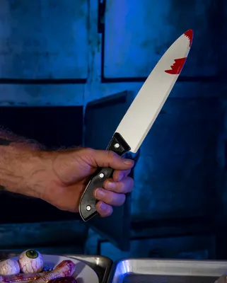 Produktbild von Schlachthaus Messer mit Blutspritzer als Spielzeugwaffe & Kostümzubehör
