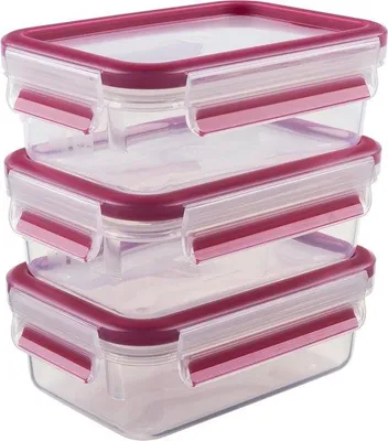 Image de Petites barrettes transparentes roses, 0,55 l, lot de 3 pour la congélation
