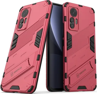 Produktbild von Armor Hülle für Xiaomi 12 Lite, Hybrid PC TPU Bumper Stoßfestes Schutzhülle mit Standfunktion Rosa