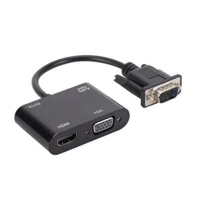 Produktbild von Kabel konwertera VGA do monitorów i projektorów, od VGA i audio, do: HDMI & VGA, HOPE R