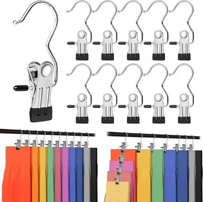 Produktbild von Organizer für Leggings, tragbare Hosenhalter für Reisen, 20 Stück hängende Clips mit rutschfestem Gummibeschichtung, platzsparend