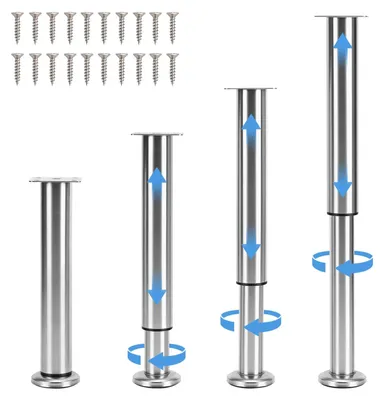 Image de 4 pieds de table réglables - Pieds de meubles réglables en hauteur pour meubles