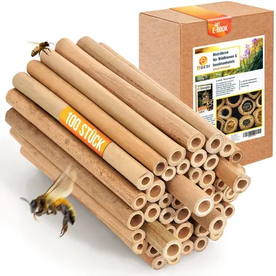 Produktbild von 20 Bambus-Niströhren, 14 cm, für Bienenhotel und Insektenhotel