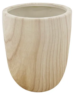 Image de Cache-pot en céramique Sorel, 15x15x19 cm - aspect bois