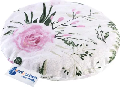 Produktbild von Kirschkernkissen, Wärmekissen, Körnerkissen für Babys 180g rund 15cm rosa Blüten