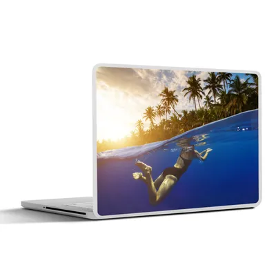 Produktbild von MuchoWow® Laptop Aufkleber Sticker Cover Meer - Schwimmen - Insel 36.5x27.5 cm - Laptop-Sticker