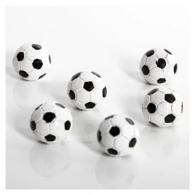 Produktbild von 6 Mini Fußbälle - kleine Deko Bälle schwarz weiß 2 cm