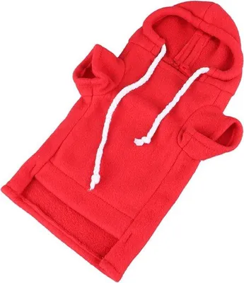 Image de Hoodie avec Trekkoord pour Fretten - Vêtements chauds, doux pour la peau et épais pour les petits animaux pour les fêtes (Rouge)