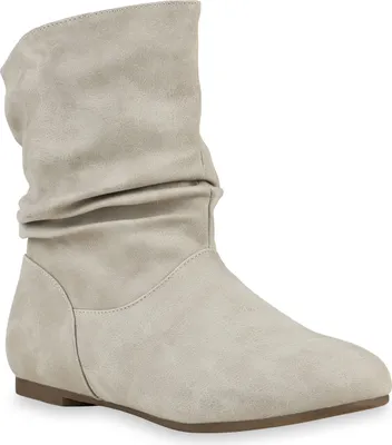 Produktbild von VAN HILL Damen Schlupfstiefel Stiefeletten Bequeme Schuhe 812208, Farbe: Creme, Größe: 36