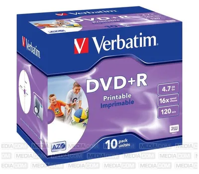 Produktbild von VERBATIM 43508 Printable Bedruckbar DVD+R 16X Rohling