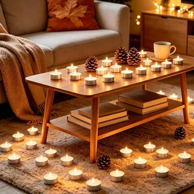 Produktbild von 50 kleine unparfümierte Votivkerzen aus Palmwachs für Hochzeit, Party und Zuhause – 2 Stunden Brenndauer, für Esstisch und Außenbereich, zu Halloween und Weihnachten