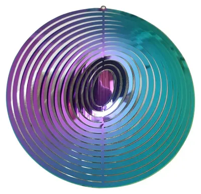 Metall-Windspinner, 3D, rotierend, Lichteffekt, rund, 20 cm