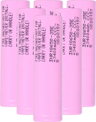 Produktbild von 6er-Set 18650 Akku: Samsung INR18650-35E / BAK A02 | 3350mAh | 3,7V | Warnhinweis: Nicht für E-Zigaretten und Lampen
