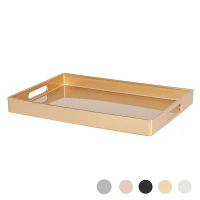 Produktbild von Argon Ta Metallic Rechteck Serviertablett - Metallic-Finish - 34,5 x 25 cm - Gold
