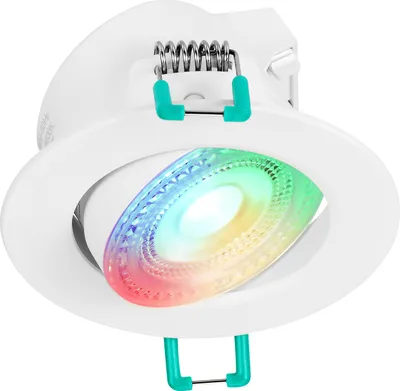 Produktbild von SYLVANIA Smart LED Einbaustrahler 230v | 16 Mio. Farben + Warm - Tageslichtweiß | RGB Spot dimmbar Ø 68 mm | Deckenleuchte kompatibel mit App, Alexa, Siri | Badezimmer, Wohnzimmer & mehr
