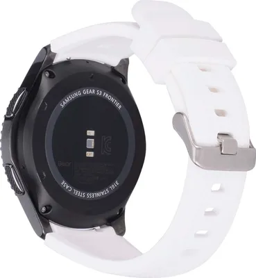 Produktbild von SYSTEM-S Armband flexibel aus Silikon 22mm für Samsung Gear S3 Smartwatch in Weiß