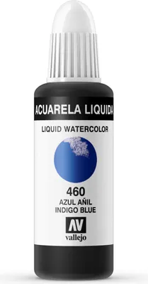 Liquid Watercolor Vallejo 33460 Indigo Blue 32ml Indigo Blau Aquarell Farbe