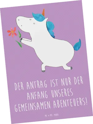 Produktbild von Mr. & Mrs. Panda Ansichtskarte Heiratsantrag Abenteuer - Lavendeltraum - Geschenk, Postkarten, bildkarte, Ansichtskarten, Postkarte, Beziehung, Heiraten, gemeinsames