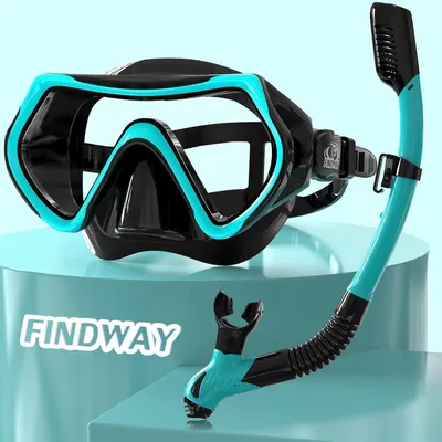 Produktbild von Findway Taucherbrille Erwachsene HD Gehärtetes Glas Schwarz Teal