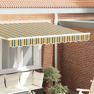 Image de vidaXL Jupe de store de rechange verte et jaune, 2,5 m, polyester