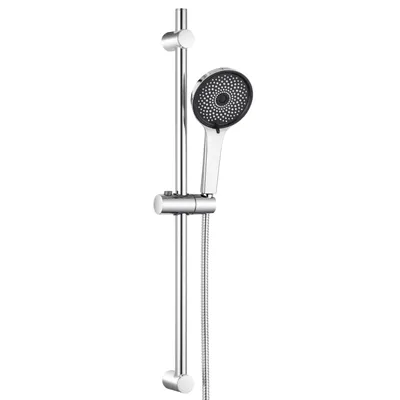Produktbild von Auralum Chrom Duschkopf Set 70cm Edelstahl Duschstange 5 Funktionen höhenverstellbare Handbrause wassersparend Badzubehör für Badezimmer Wohnung