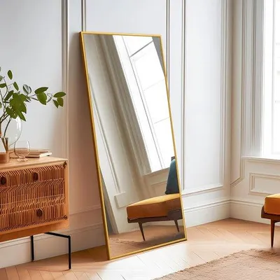 Productafbeelding van Spiegel met aluminium frame - goud, 47" x 16"