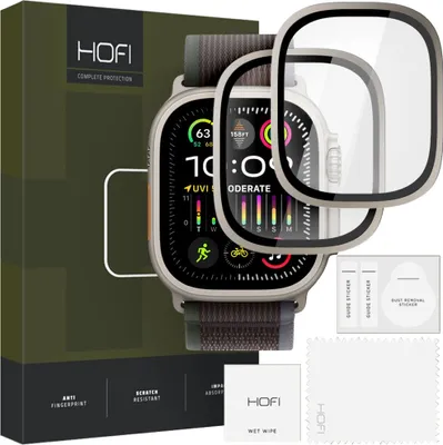 Obrázok produktu pre Tepované Sklo Hofi Sklenený Prsteň 2 Balenie Apple Hodinky Ultra 1 / 2 (49 Mm) Titán