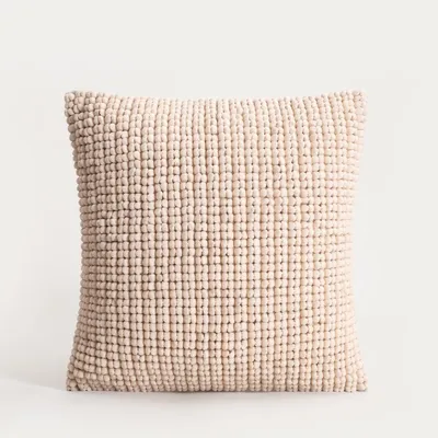 Zdjęcie produktu dla HOMLA Poszewka ASHA ecru z dekoracyjnym pętelkowym splotem 45x45cm