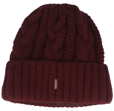 Produktbild von McBurn Strickmütze Zopfmuster mit breitem Umschlag, rot, Gr. Einheitsgröße
