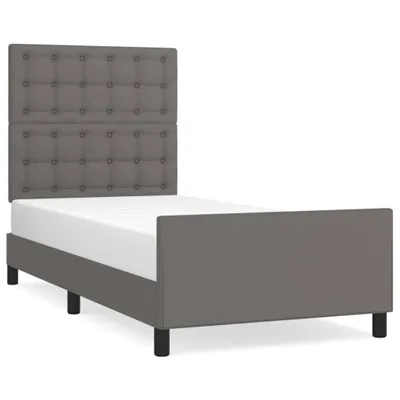 Immagine prodotto di vidaXL Struttura letto con testiera grigia 90x200 cm in Pelle finta