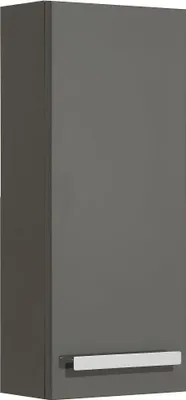 Produktbild von Badezimmer Hängeschrank FES-4005-66 in Hochglanz Lack Quarzgrau, mit Bogengriff Chrom - B/H/T: 30/70/17cm
